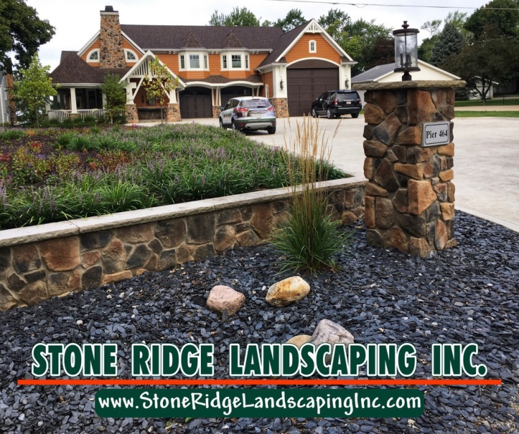 Landscape stone planting bed Syracuse